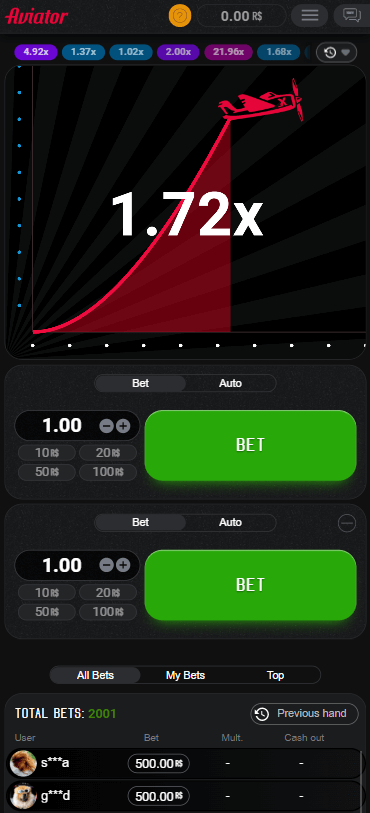 Jogando Aviator no celular